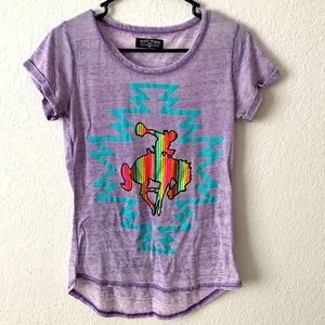 Small purple Crazy Train shirt